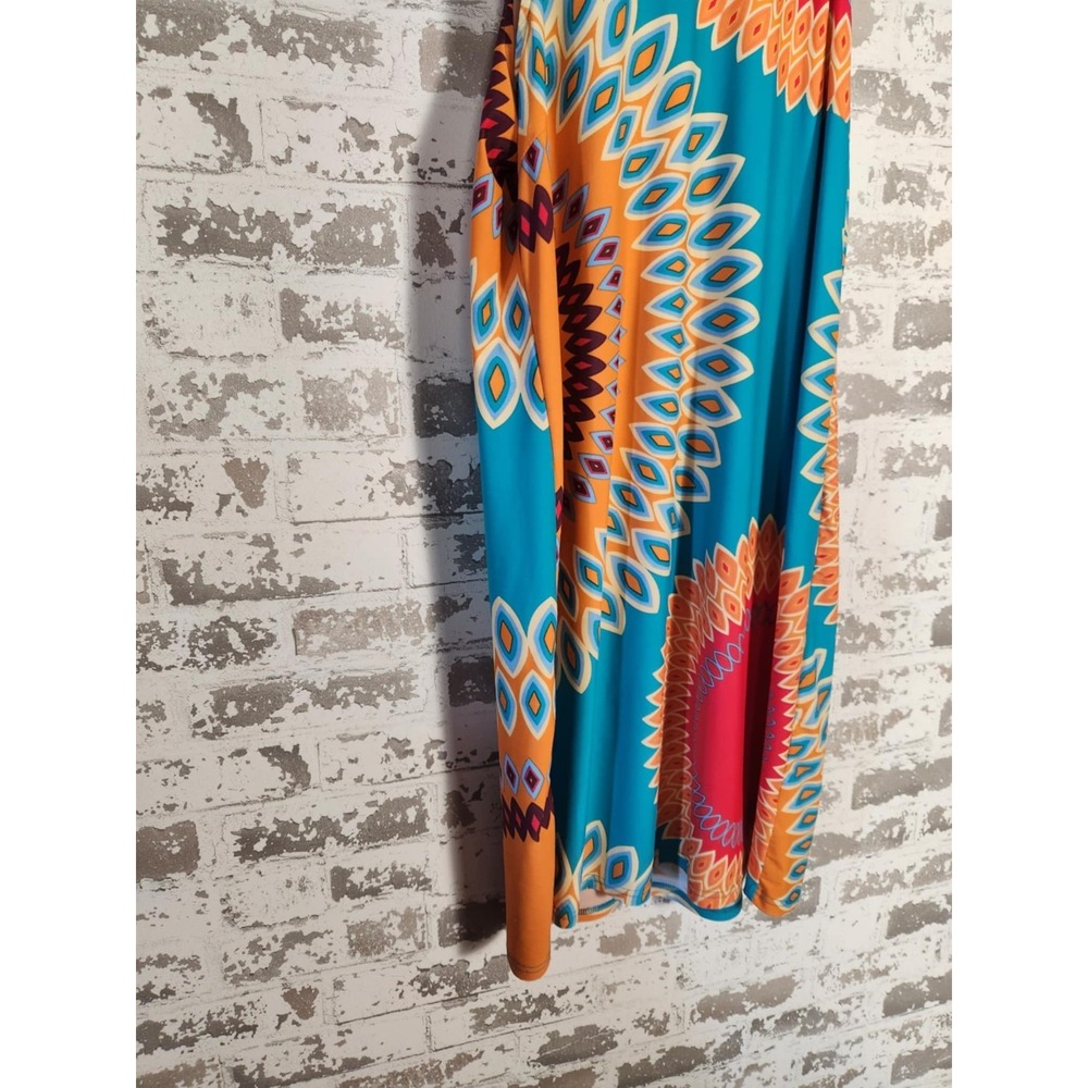 ARYEH Anthropologie Sun Dress Size Large‎ Coloful Stretch Comfy Jersey Boho - Picture 2 of 13